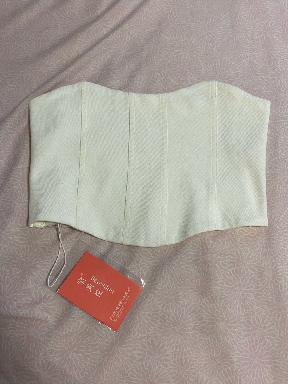 White Strapless Bustier Tunic Top